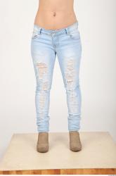 Leg Woman Casual Jeans Slim Studio photo references